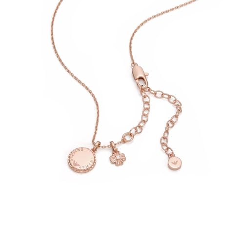 Detalle de Emporio Armani Collier pour femmes en laiton avec fermoir mousqueton en ton or rose – Or rose foncé
