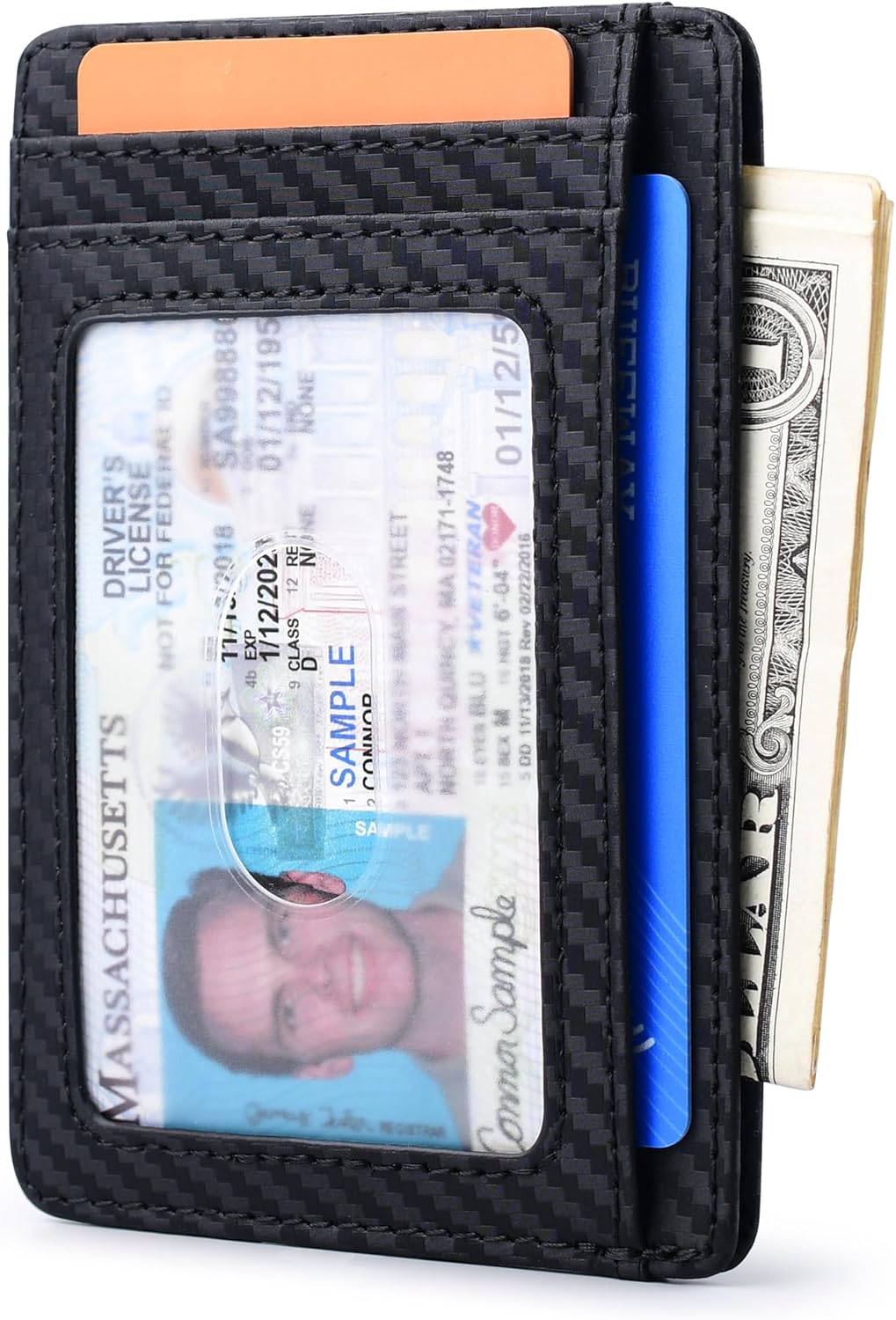 Detalle 2 de Buffway Slim RFID Leather Wallet 8‑Slot
