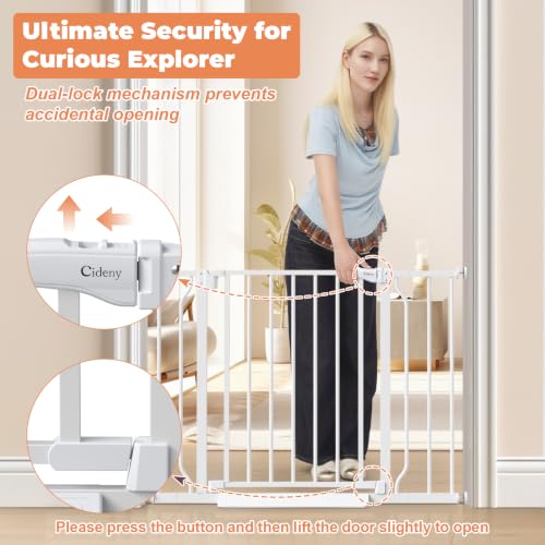 Thumbnail 3 de Cideny Baby Gate No Drilling: 29"–40" Indoor Dog Gate for Stairs & Doorways