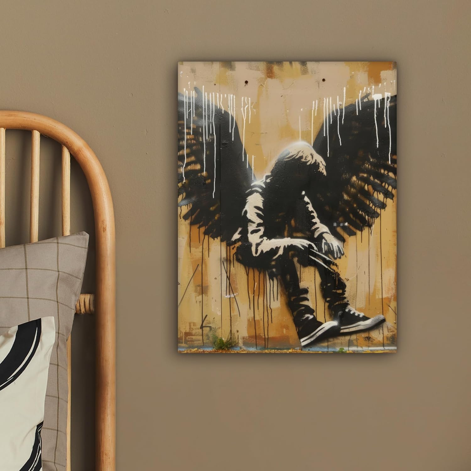 Thumbnail 3 de MuchoWow Impression sur Toile Ailes Street Art 30x40 cm ⌚