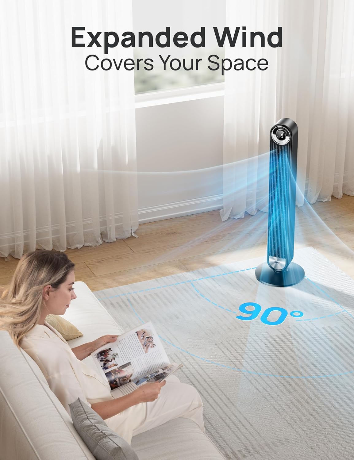 Thumbnail 3 de Dreo 25dB Smart Silent Tower Fan 28 ft/s