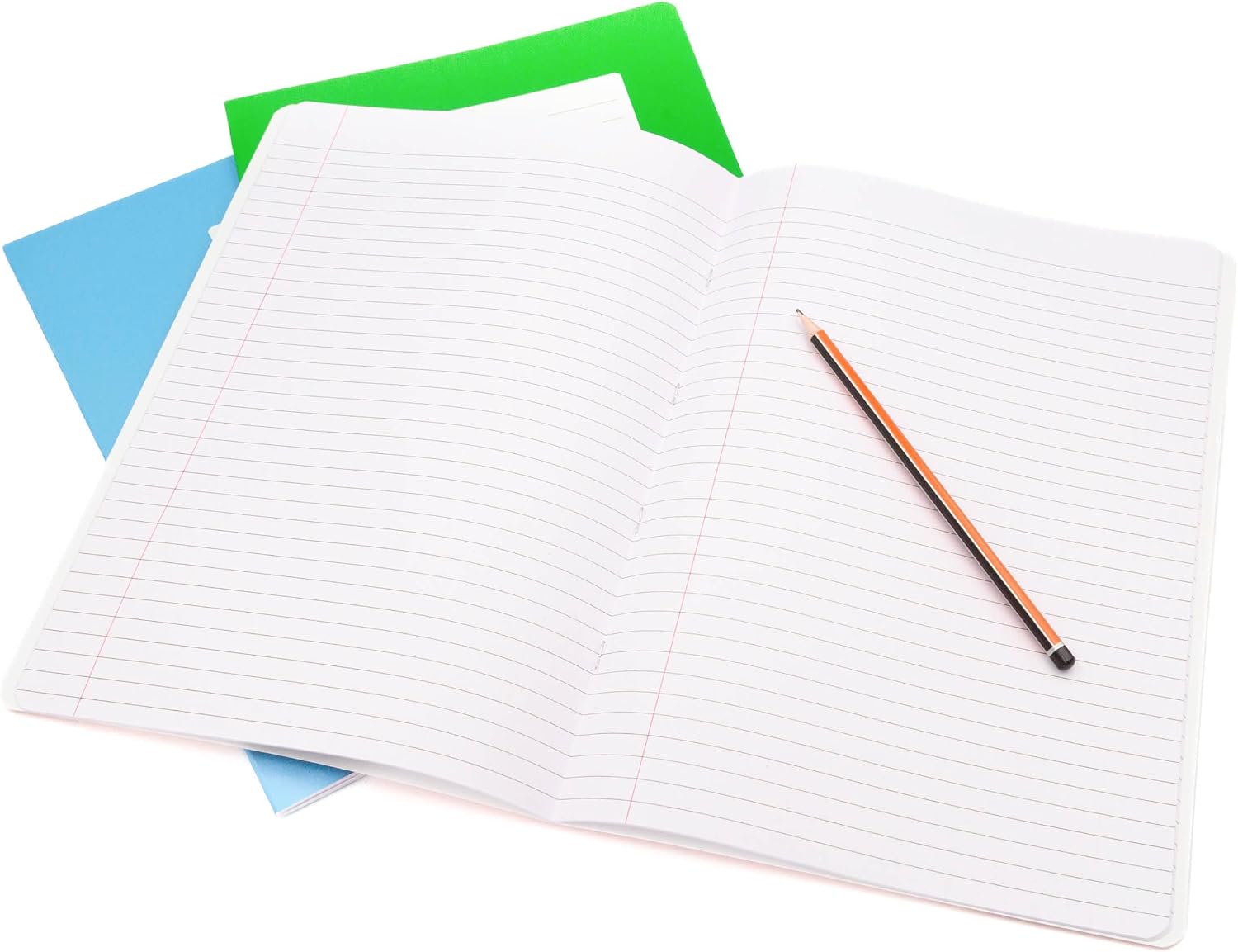 Detalle de Flying Colours A4 Exercise Books – 3-Pack, 8mm Ruled, Assorted Colours (Red, Green & Blue)