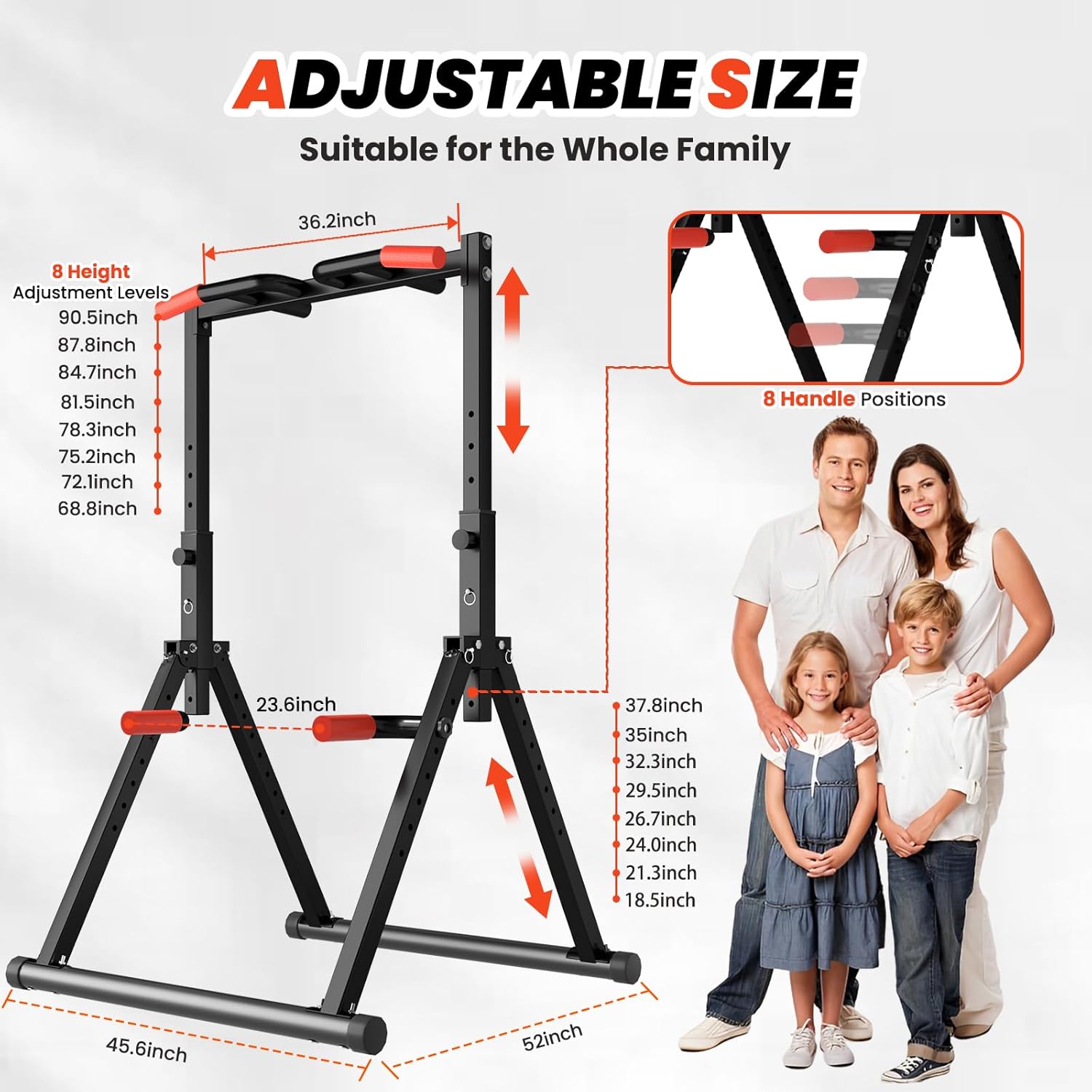 Thumbnail 2 de DOBESTS Foldable Power Tower Dip Station with Pull Up Bar — Free Stand Fitness Equipment for Home Gym