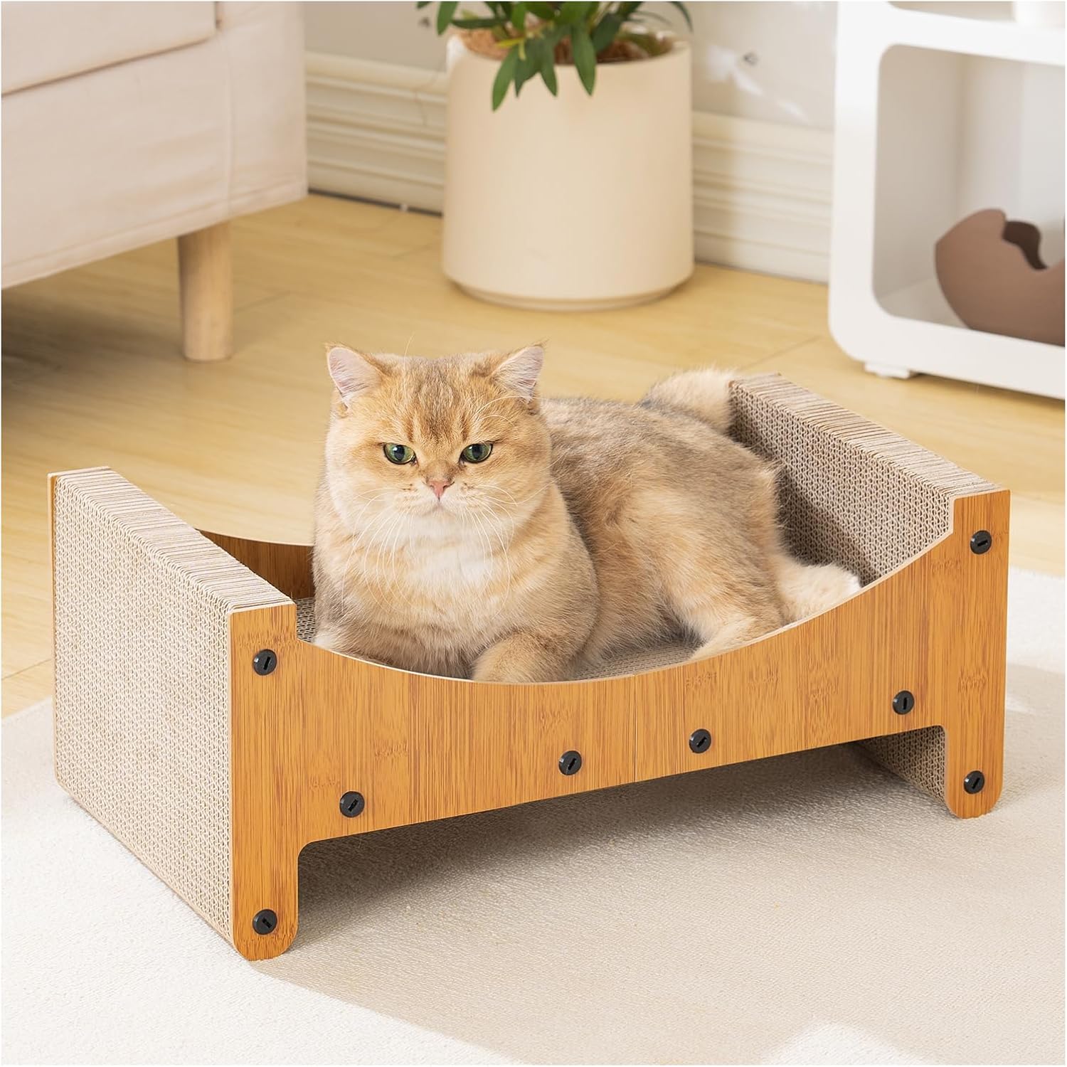 Avont Cat Scratcher Cardboard Lounge: 3-in-1 Reversible Bed for Indoor Cats