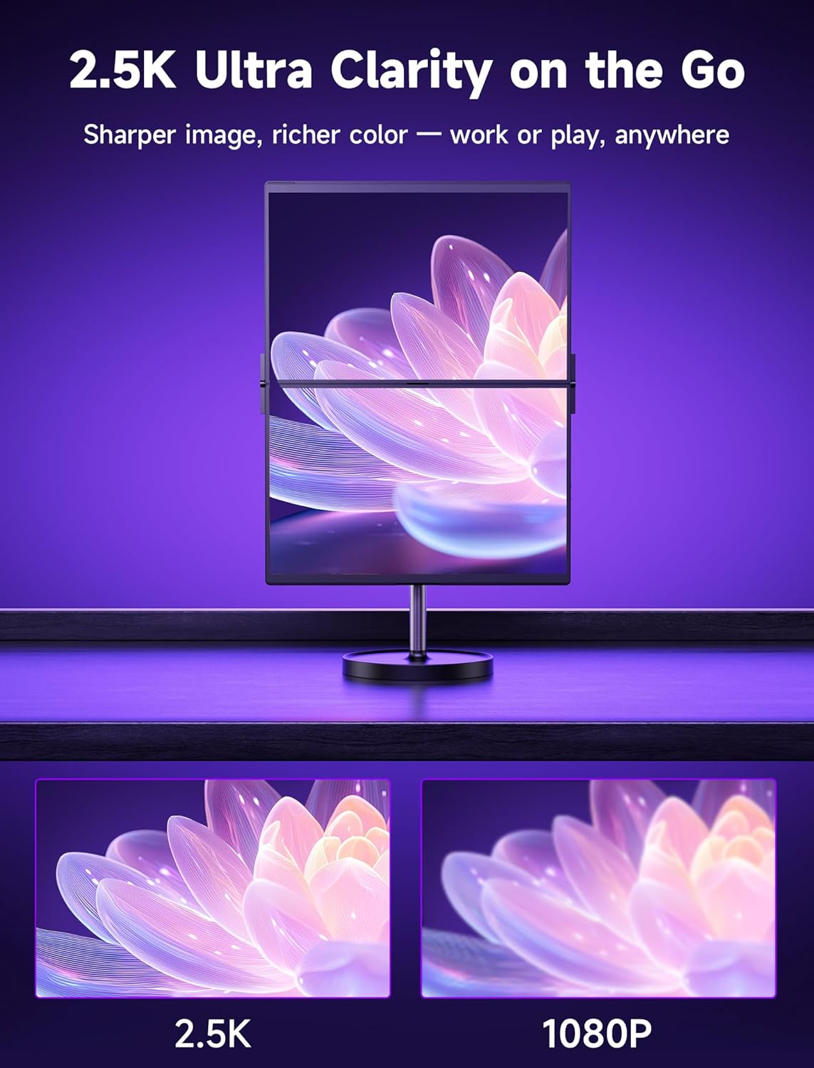 Thumbnail 5 de JSAUX FlipGo Pro 16" Dual Portable Monitors (2.5K) – Dual-screen IPS laptop extender with DisplayLink