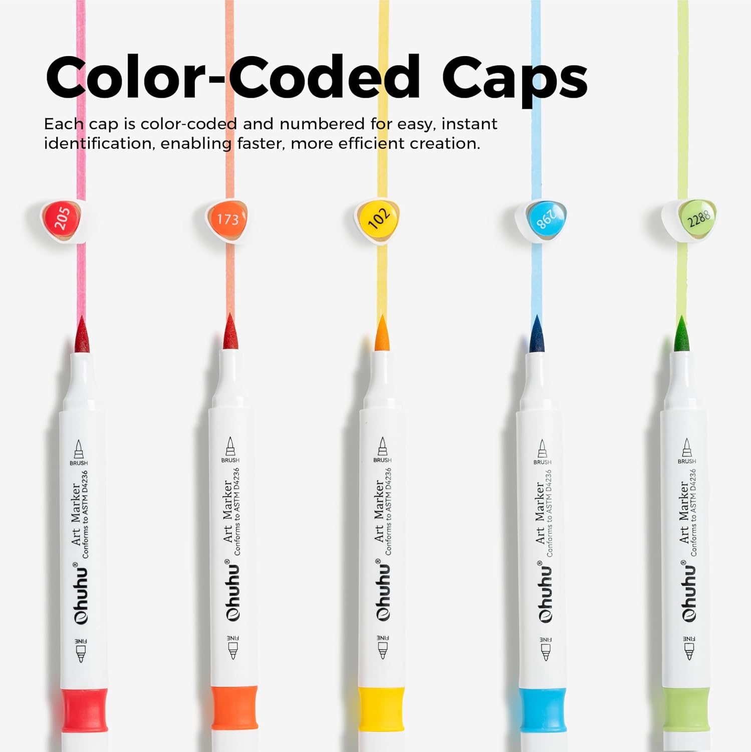 Thumbnail 2 de Ohuhu Markers Brush and Fine Tips Set (79+1 Colours) – Seamless Blending for Illustration and Design