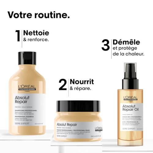 Detalle de L'Oréal Professionnel Paris Absolut Repair Huile Cheveux 10-en-1 – Leave-in 90 ml
