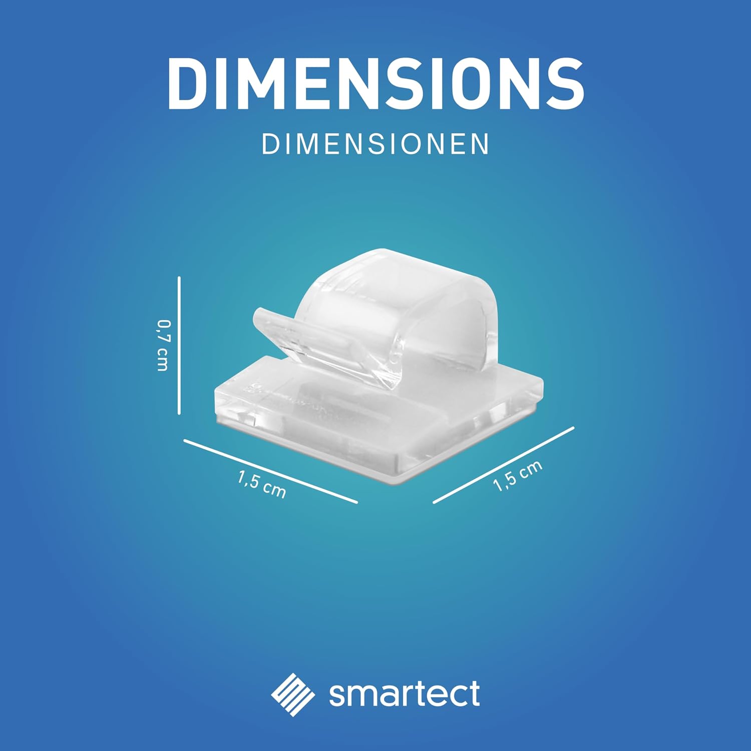 Thumbnail 1 de smartect kabelhållare, transparenta och självhäftande, 50-pack