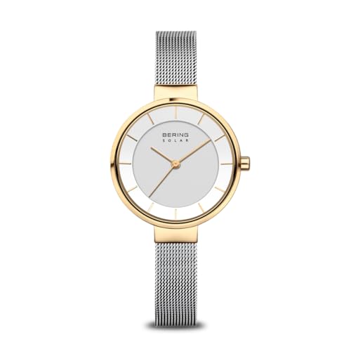 Detalle de BERING Montre à mouvement à quartz pour femme – Collection Solar, acier inoxydable et verre saphir 14631-024