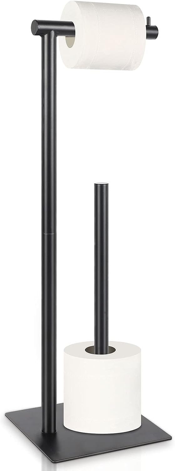 Thumbnail 5 de OYEAL Freestanding Toilet Paper Holder, Black Metal with 4-Roll Storage