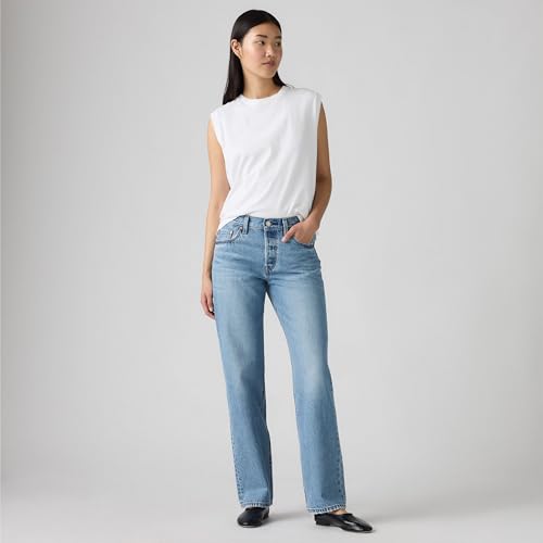 Detalle de Levi's Jeans Donna 501 '90s in Love with You — Vita Media, Fit Ampio e Dritto, 25W x 30L