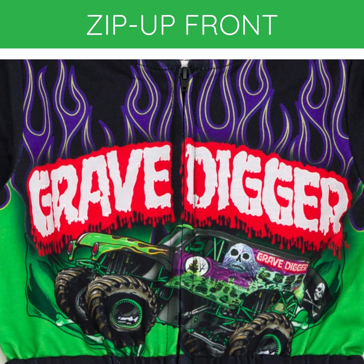 Thumbnail 4 de Monster Jam French Terry Racing Zip-Up Coverall for Infants and Kids