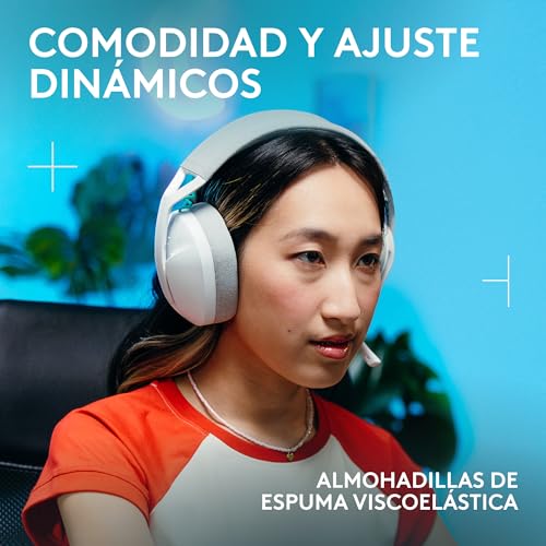 Detalle de Logitech G G321 Lightspeed: auriculares inalámbricos gaming en blanco