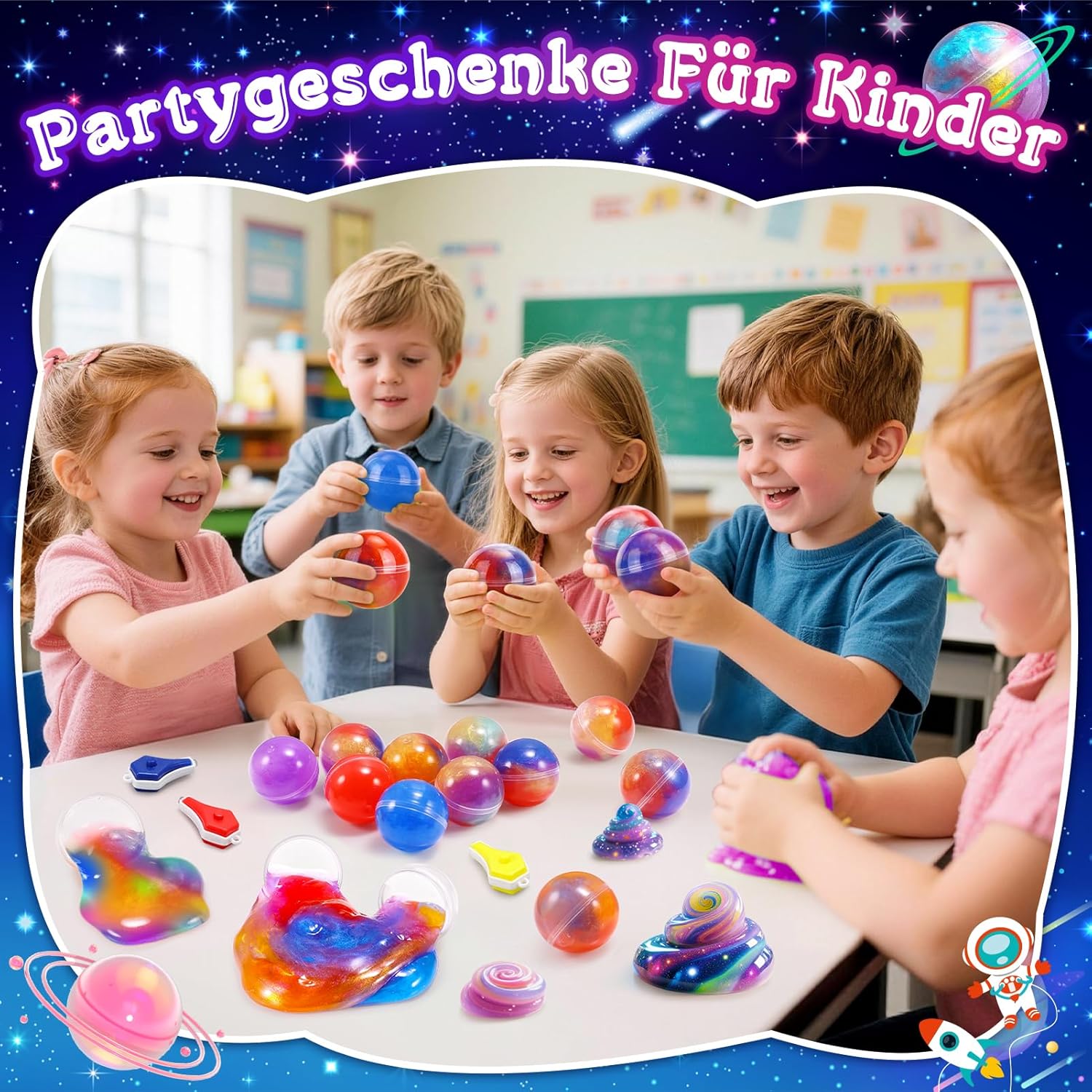 Detalle 2 de Hapikids Galaxy Glowing Slime Set 24-teilig