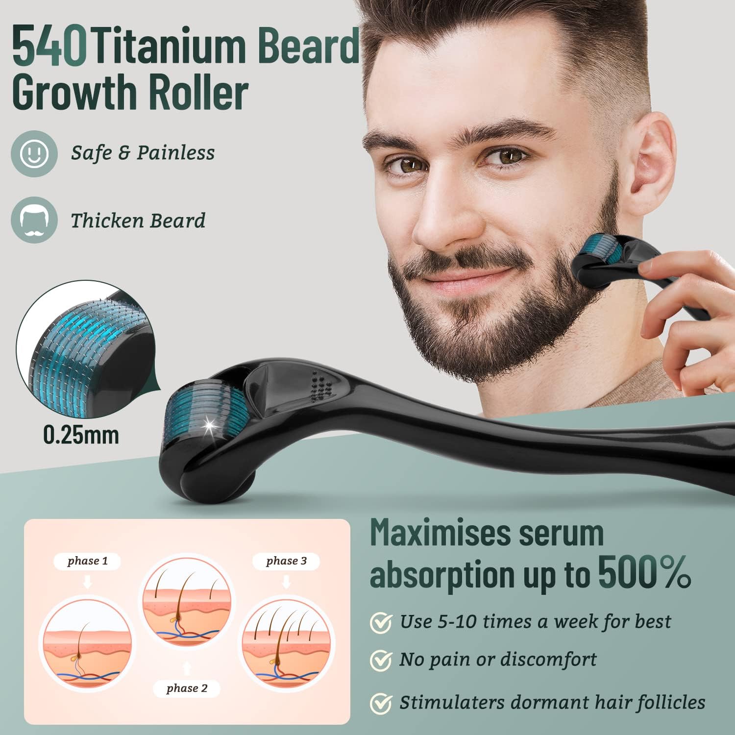 Thumbnail 1 de KHOLEZ Beard Growth Kit with 30 ml serum