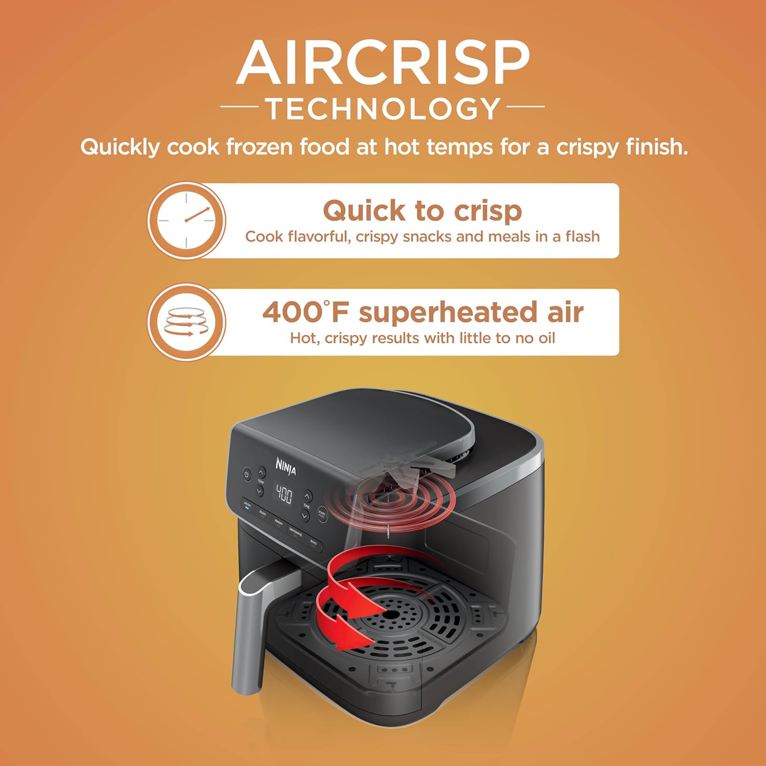 Detalle de Ninja AF142 Air Fryer 5 QT 🍟