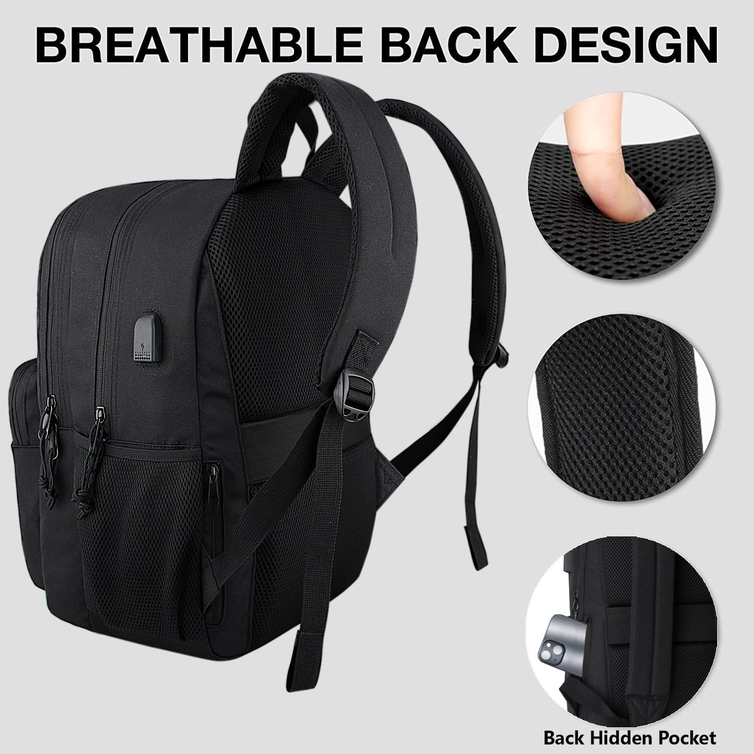 Thumbnail 3 de KEOFID Travel Backpack for Men and Women with USB Charging Port and Anti-Theft Pocket