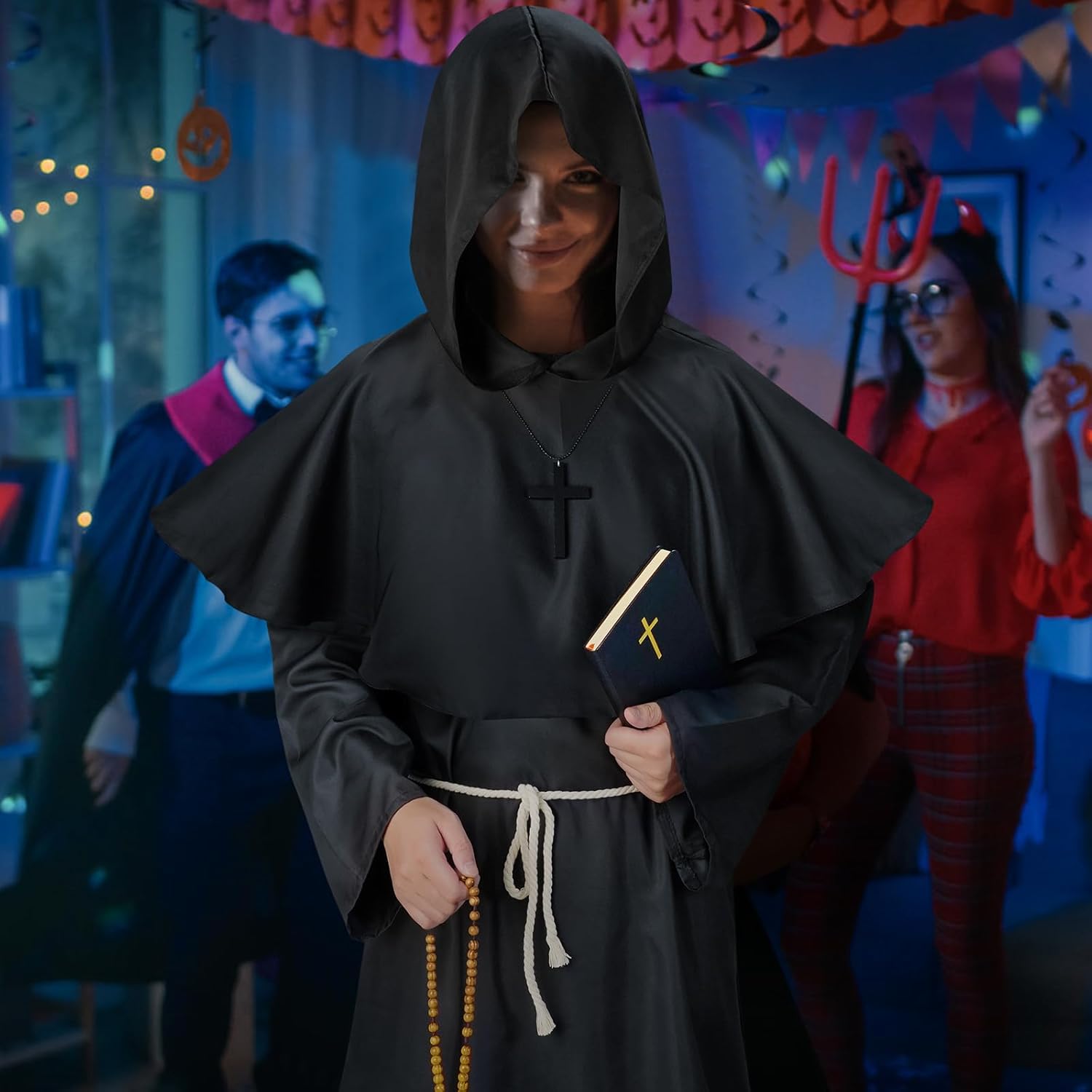 Thumbnail 4 de Haozozo Disfraz Monje Hombre Túnica S-XXL