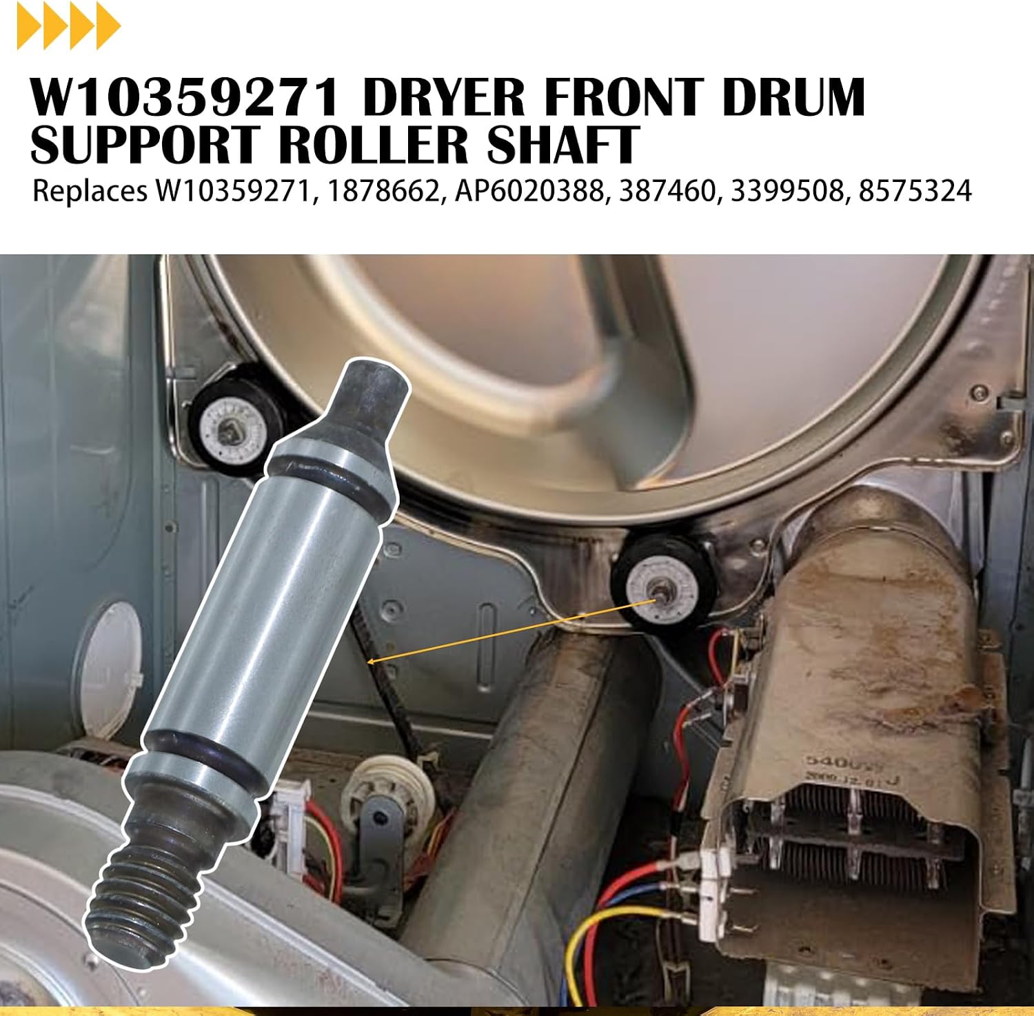 Thumbnail 4 de BOSFLAG W10359271 Dryer Drum Roller Shaft, 2-Pack for Whirlpool Dryers