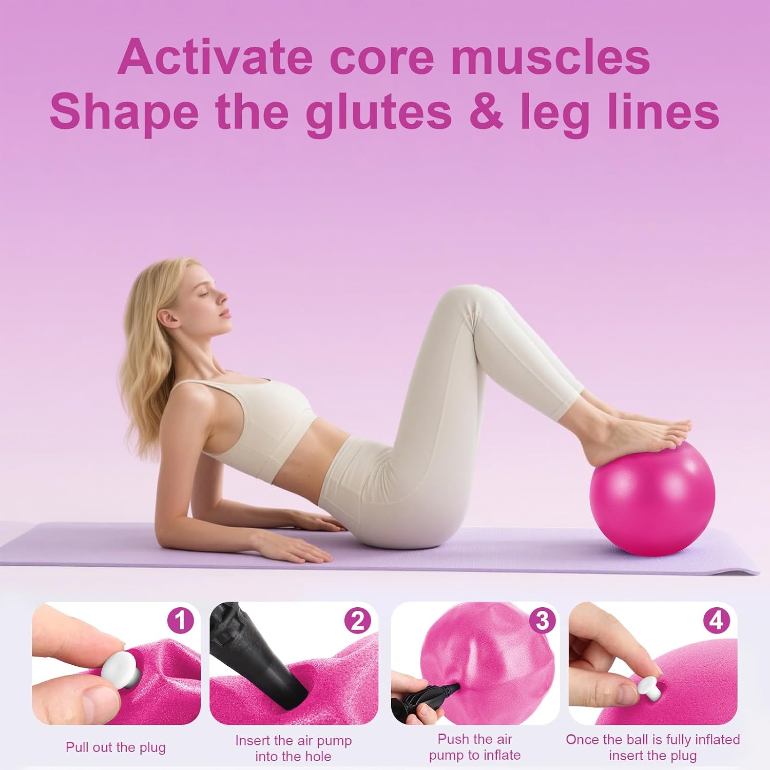 Detalle de VIJLXI Pilates Essentials Kit for Women with Ring & Ball 5-Band Set