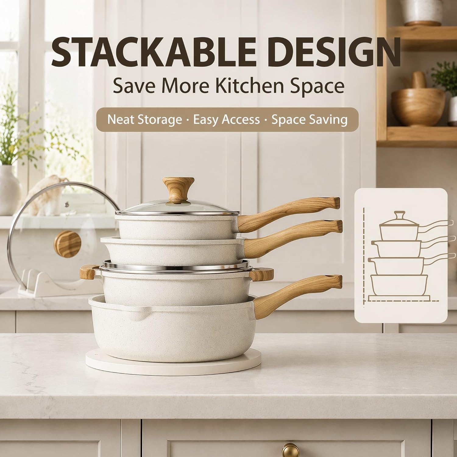 Thumbnail 5 de SENSARTE Ceramic Cookware Set 13-Piece