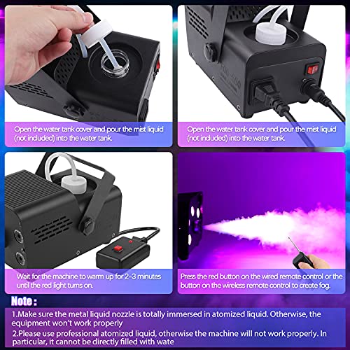 Detalle 2 de Nitehop Nebelmaschine 500 W mit 5 RGB-LEDs und Fernbedienung