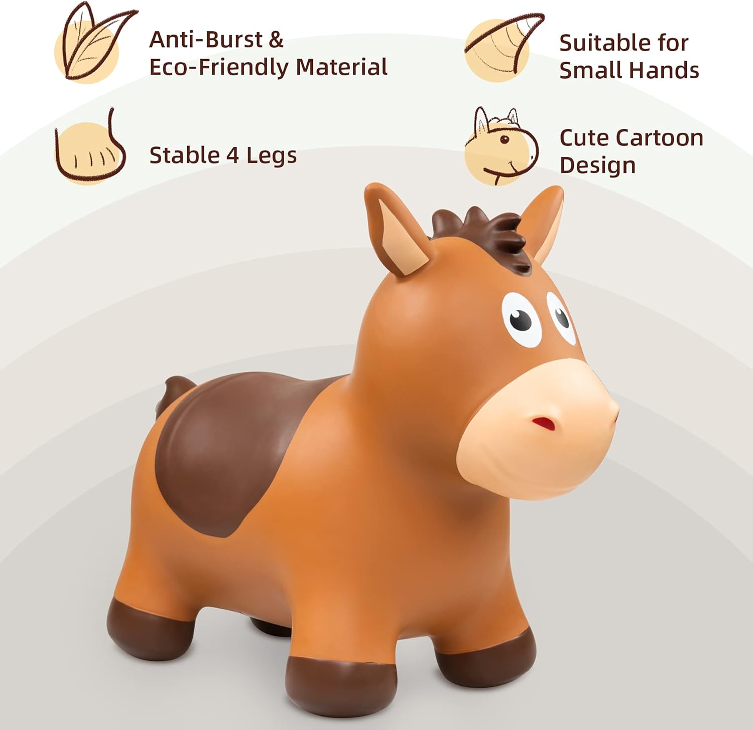 Thumbnail 4 de ZOOJOY Bouncy Horse Hopping Toys Inflatable Ride-On Bouncer for Toddlers (18 Months+)