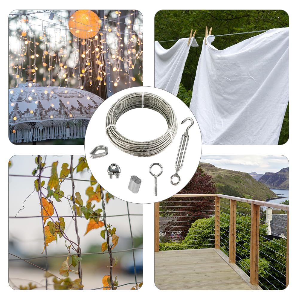 Thumbnail 6 de 20 m Edelstahl Stahlseil Kit 3 mm