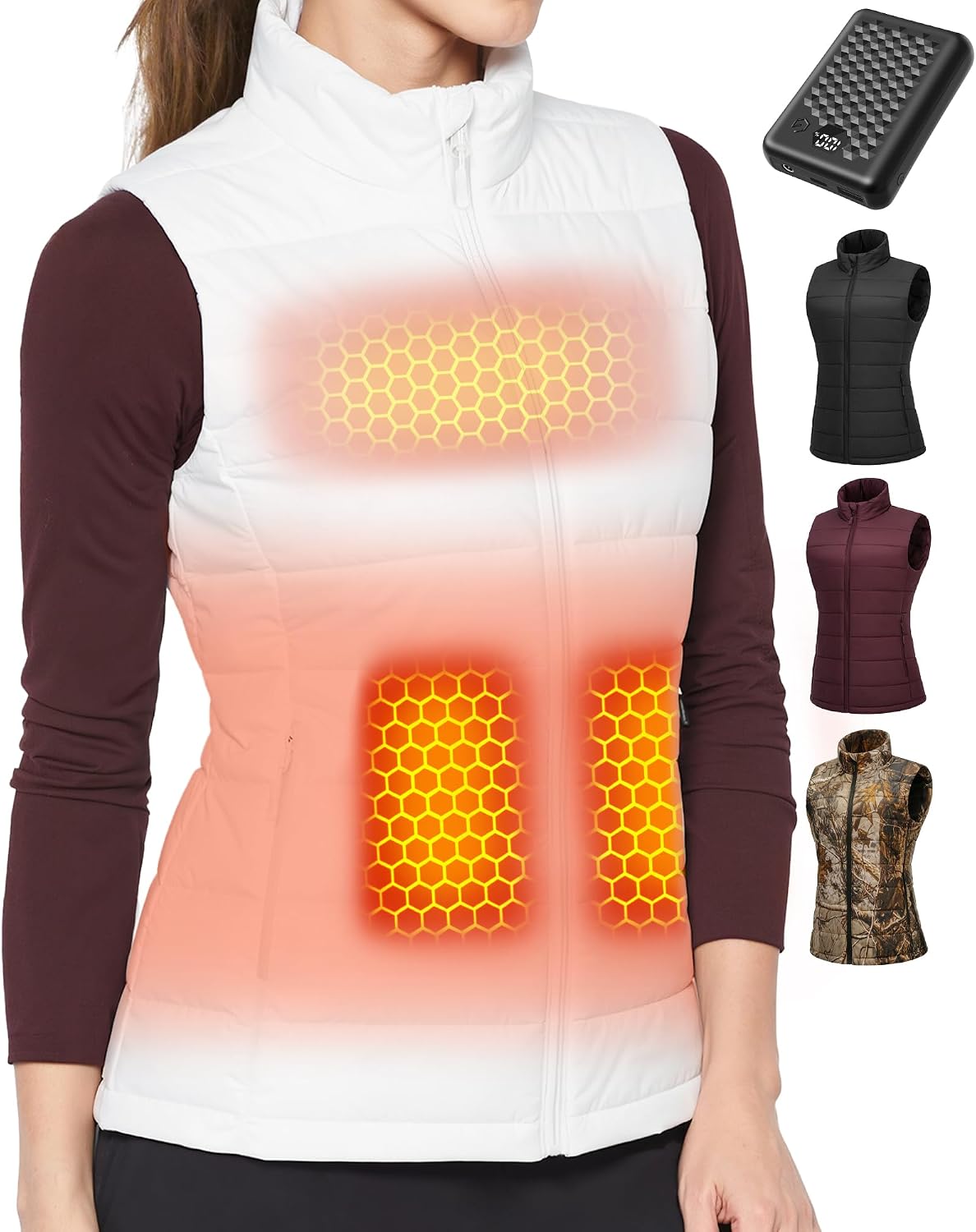 Detalle de Wulcea Women's Heated Vest, 14,000mAh Battery