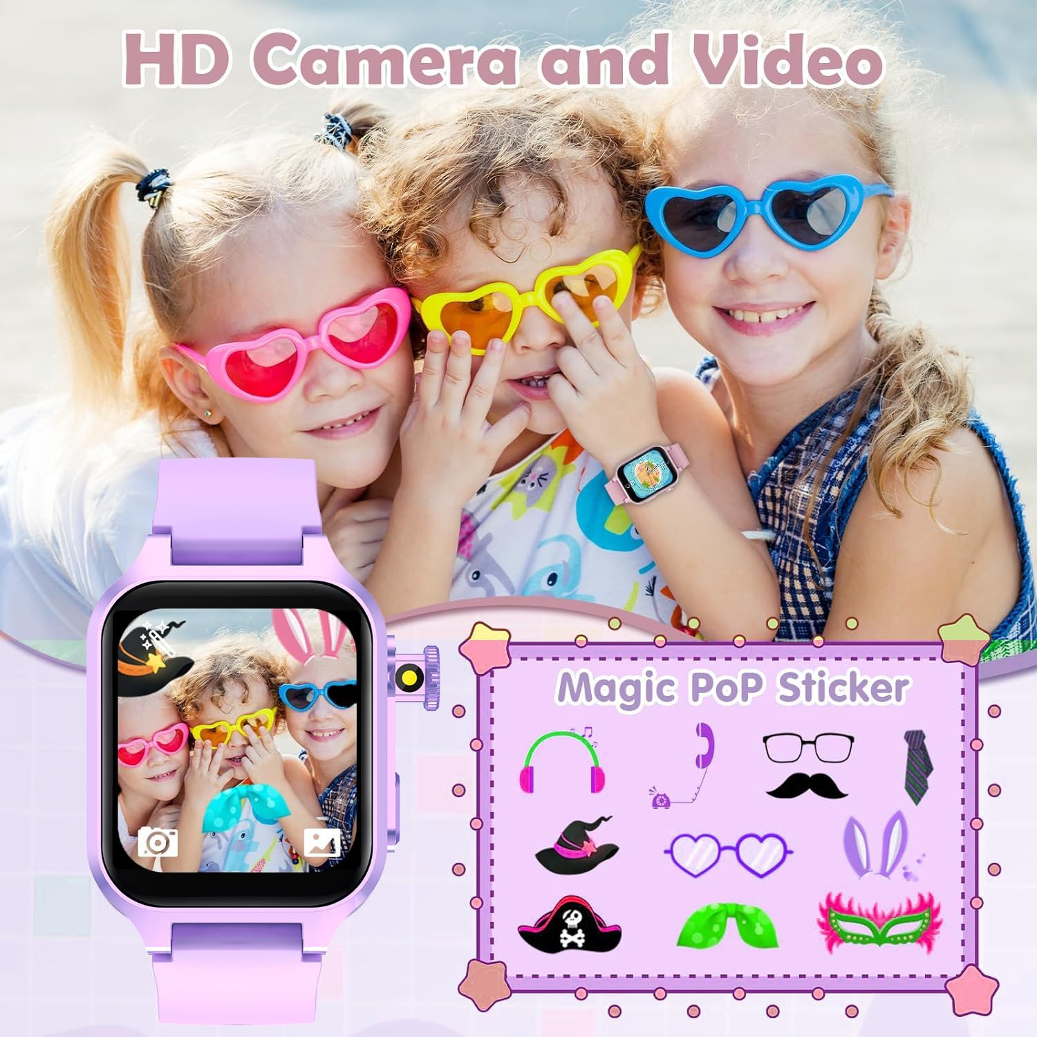 Detalle 2 de Ruopoem Smartwatch per Bambini con 32 Giochi: divertimento educativo e controllo parentale in un unico device