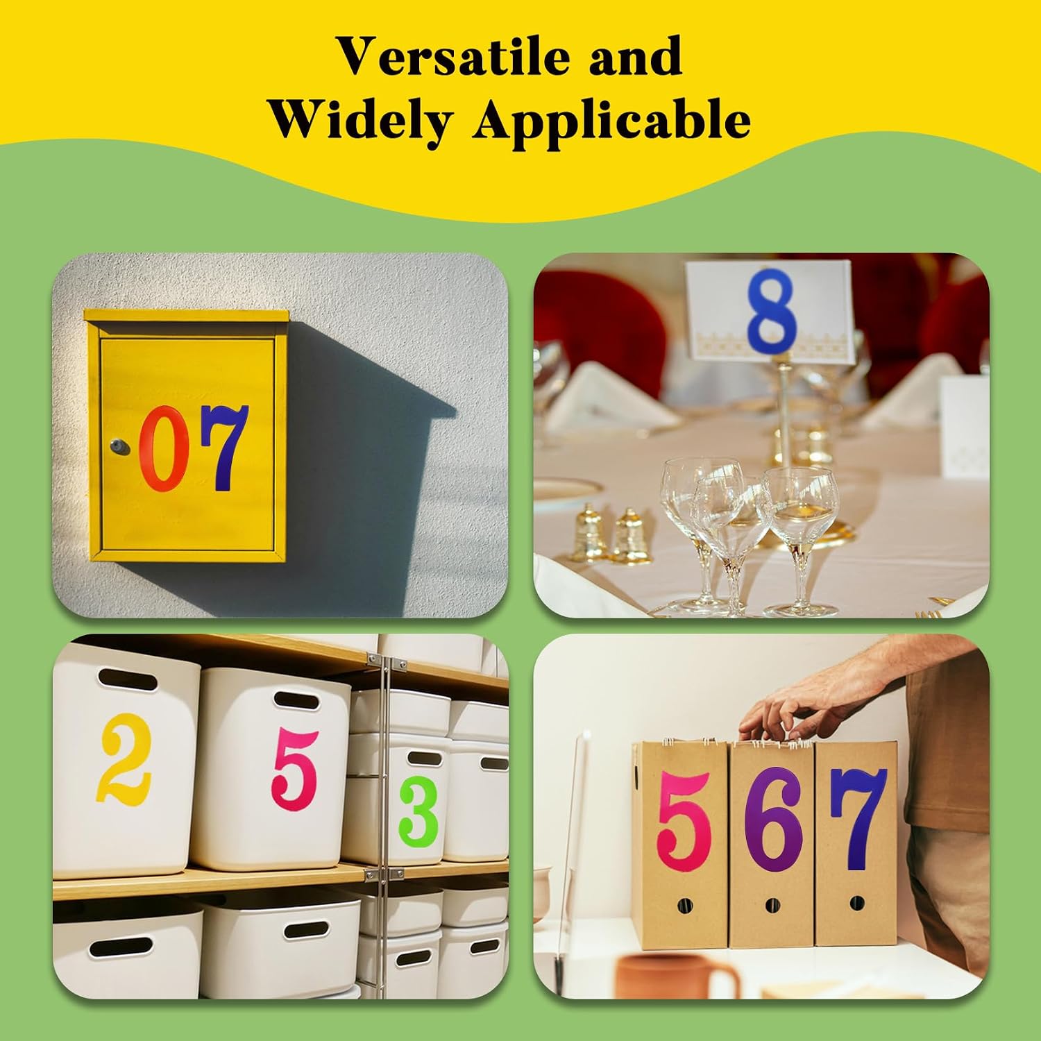 Detalle 1 de BINLINHONGO Number Stickers 4-Inch