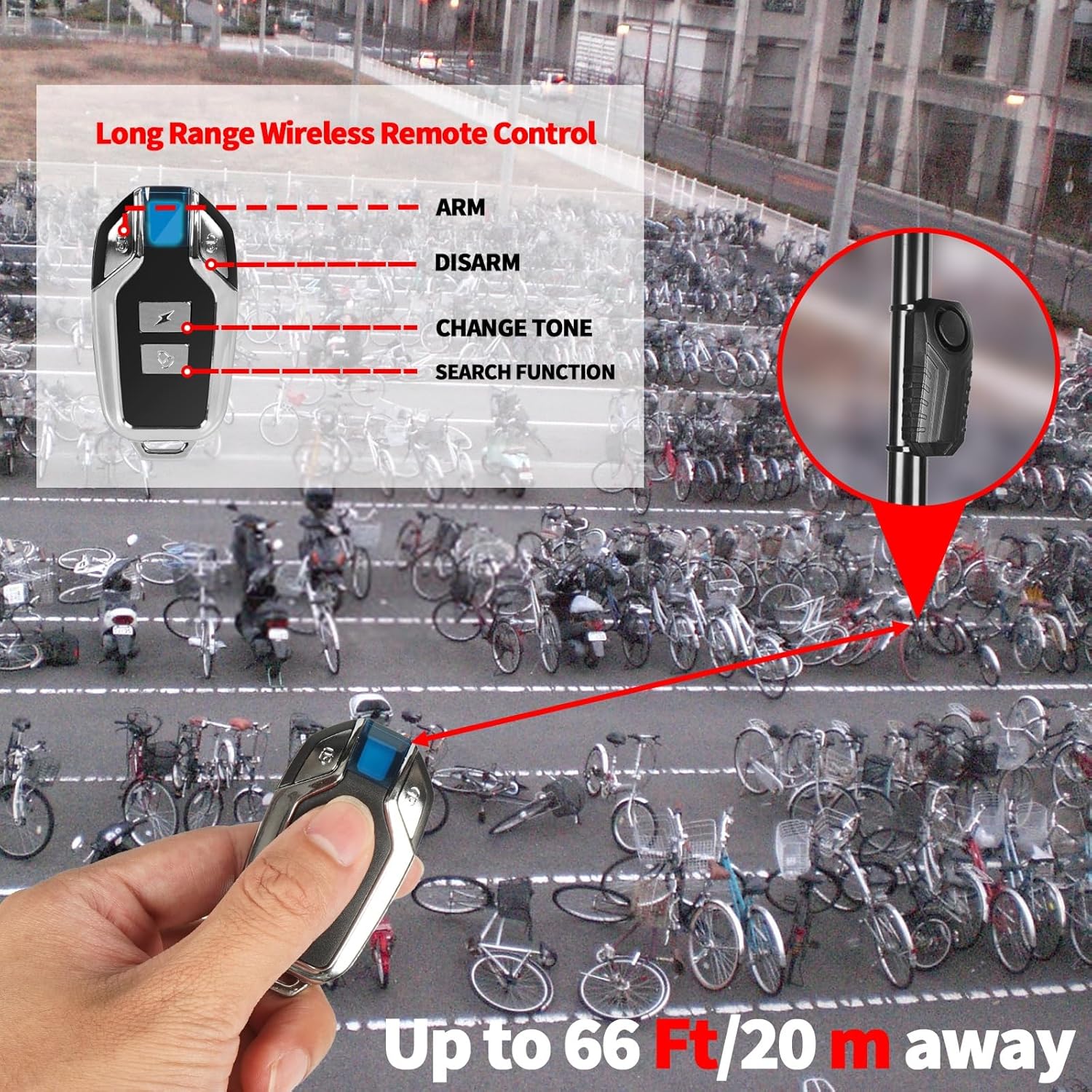 Thumbnail 3 de Fahrrad Anti-Diebstahl-Alarm mit Fernbedienung
