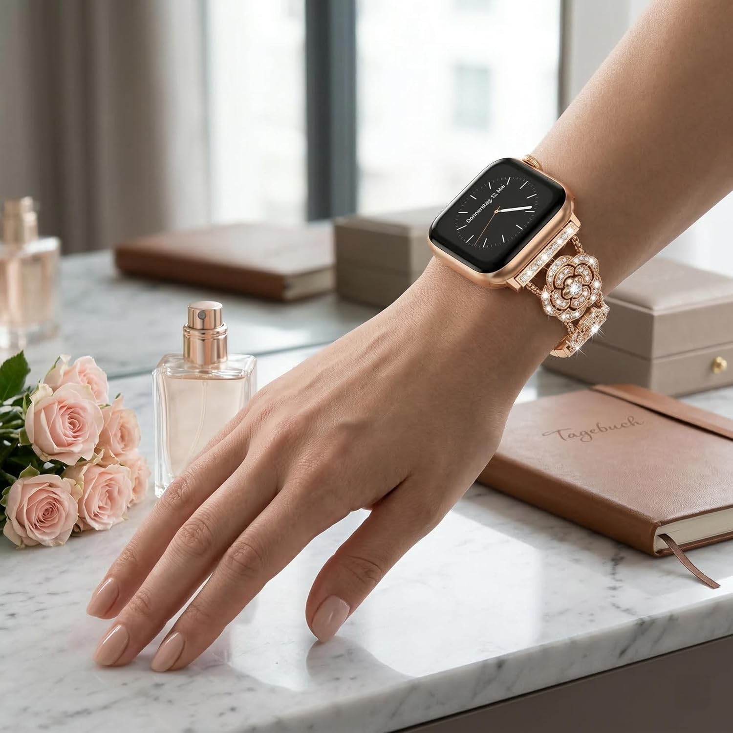 Thumbnail 4 de Fullife camellia bling metal strap for Apple Watch (38mm–46mm)