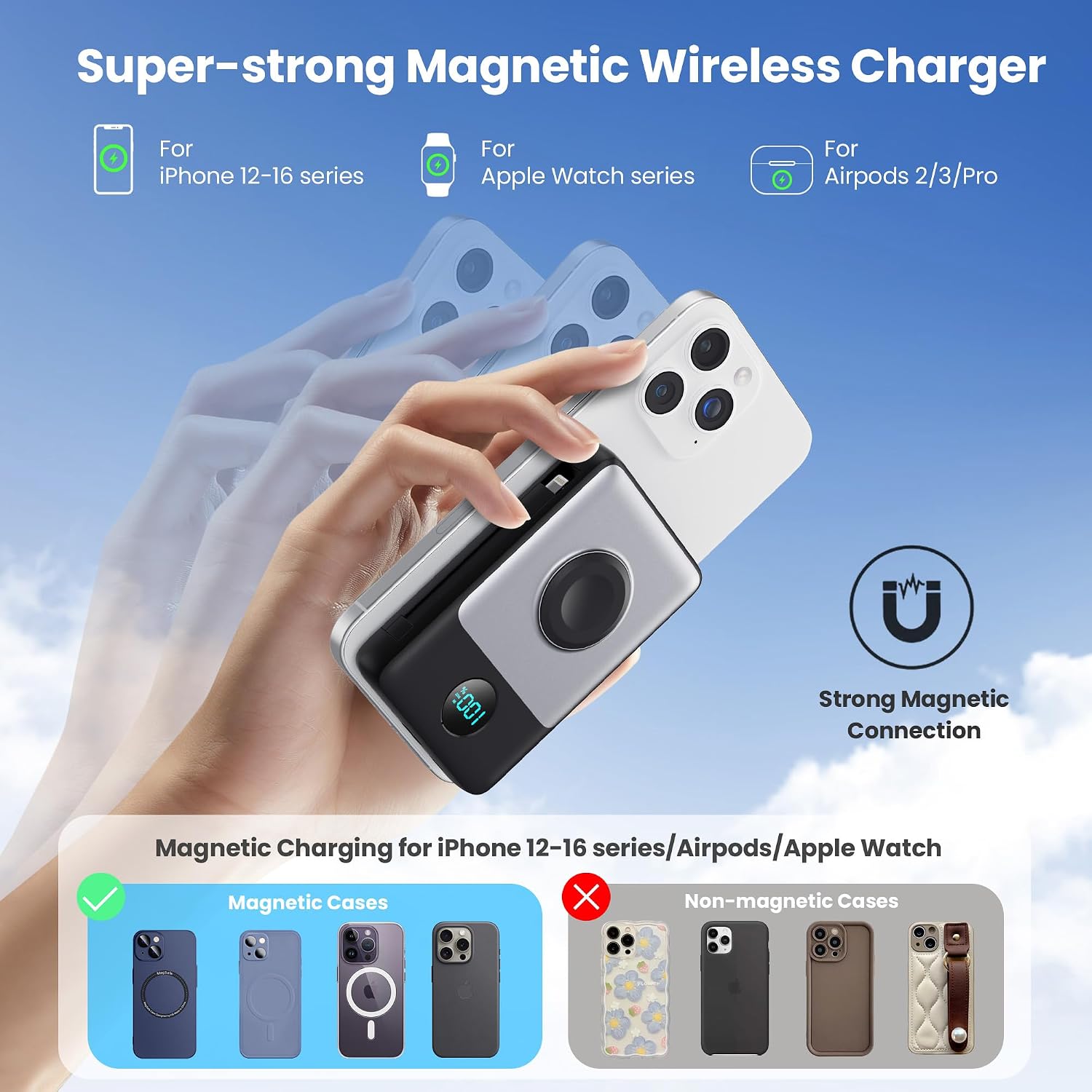 Thumbnail 6 de QTshine Power Bank 10800mAh MagSafe portátil