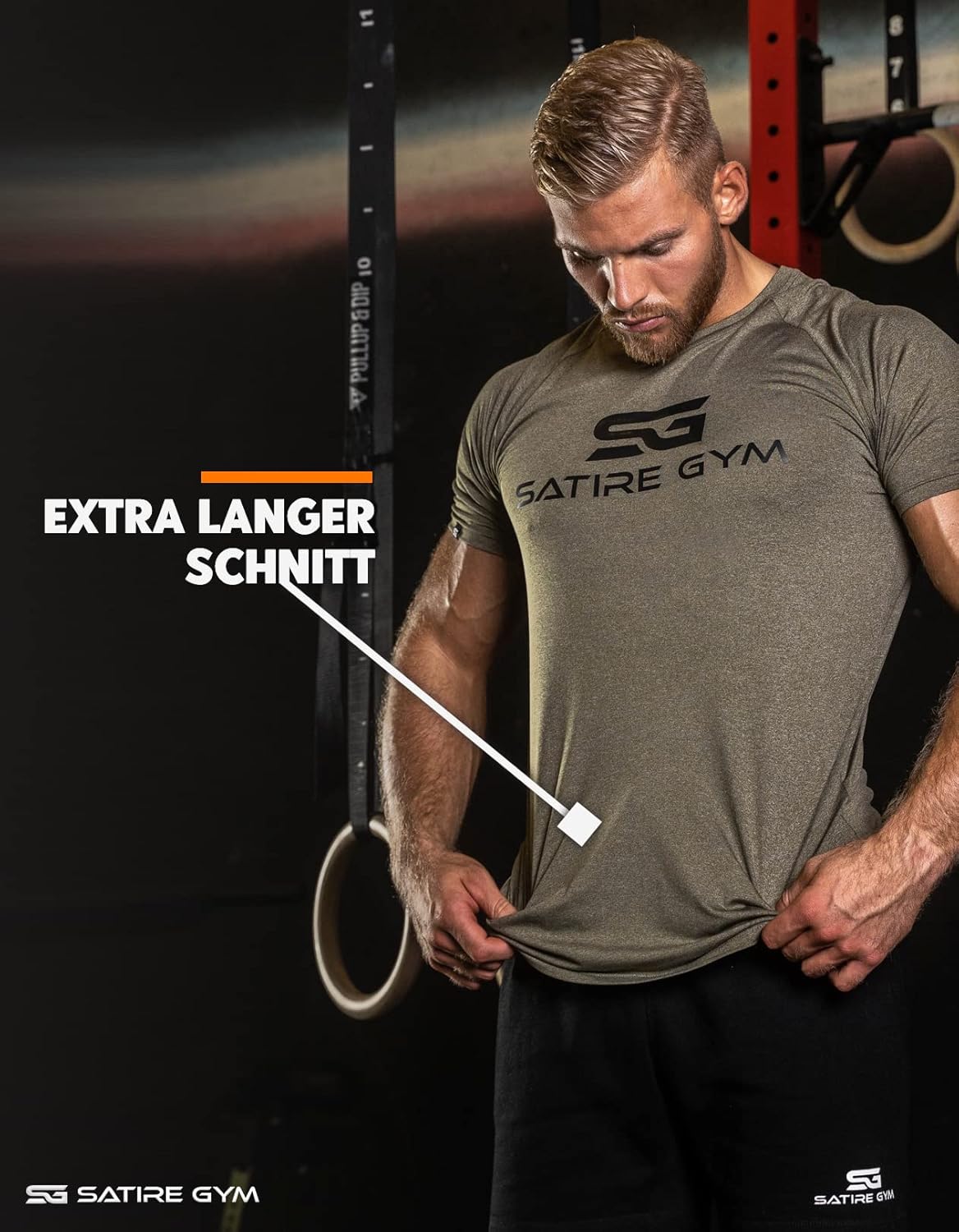 Detalle 2 de Satire Gym Shirt Herren – Kurzarm, atmungsaktives Funktionsshirt für Crossfit, MMA und Laufen