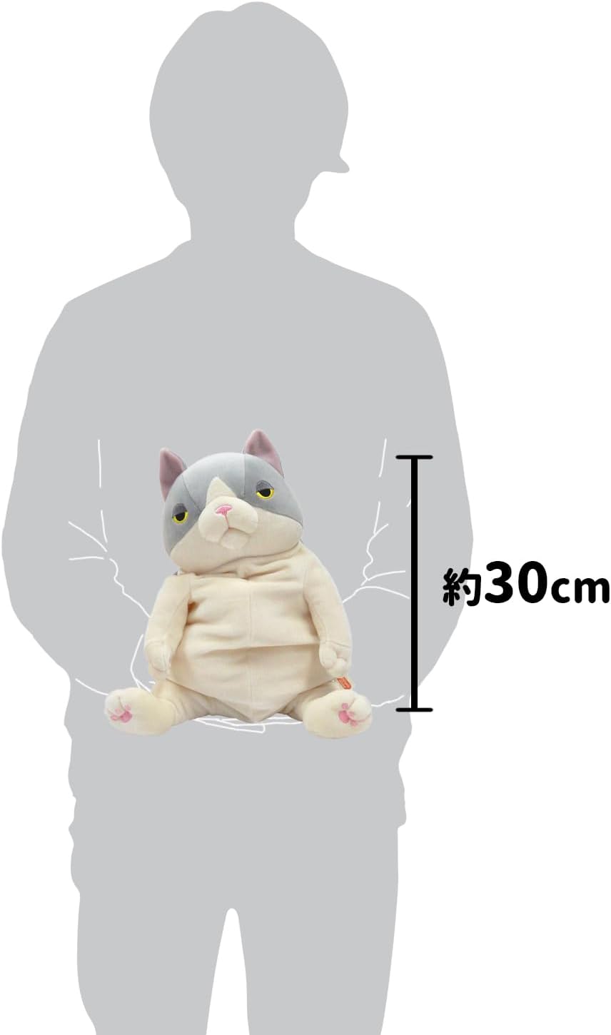 Detalle 2 de シナダグローバル もちシリーズ もちねこ MONE-0350HG ハチワレ グレー L ぬいぐるみ