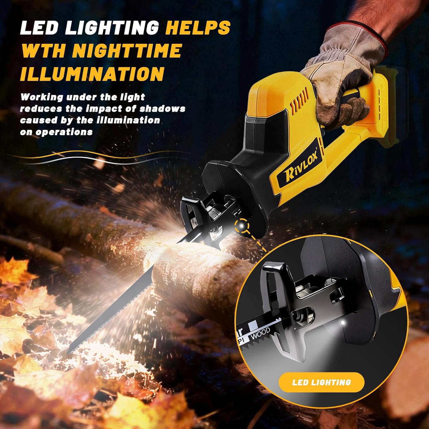 Thumbnail 5 de Reciprocating Saw Compatible with Dewalt 18V/20V (No Battery) – Brushless Cordless Wood and Metal Cut