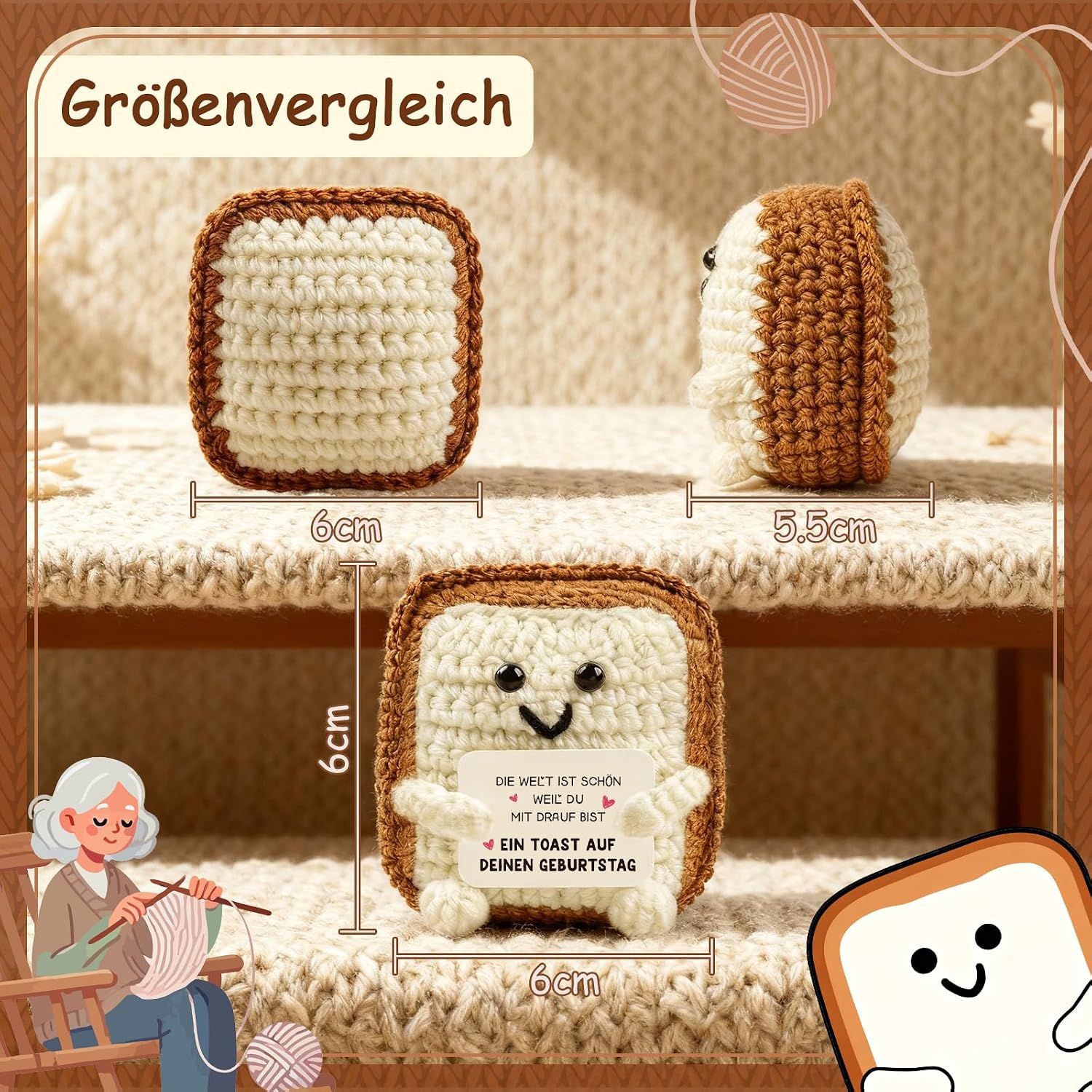 Detalle de Giftota Pocket Hug Toast Puppe als Geschenk