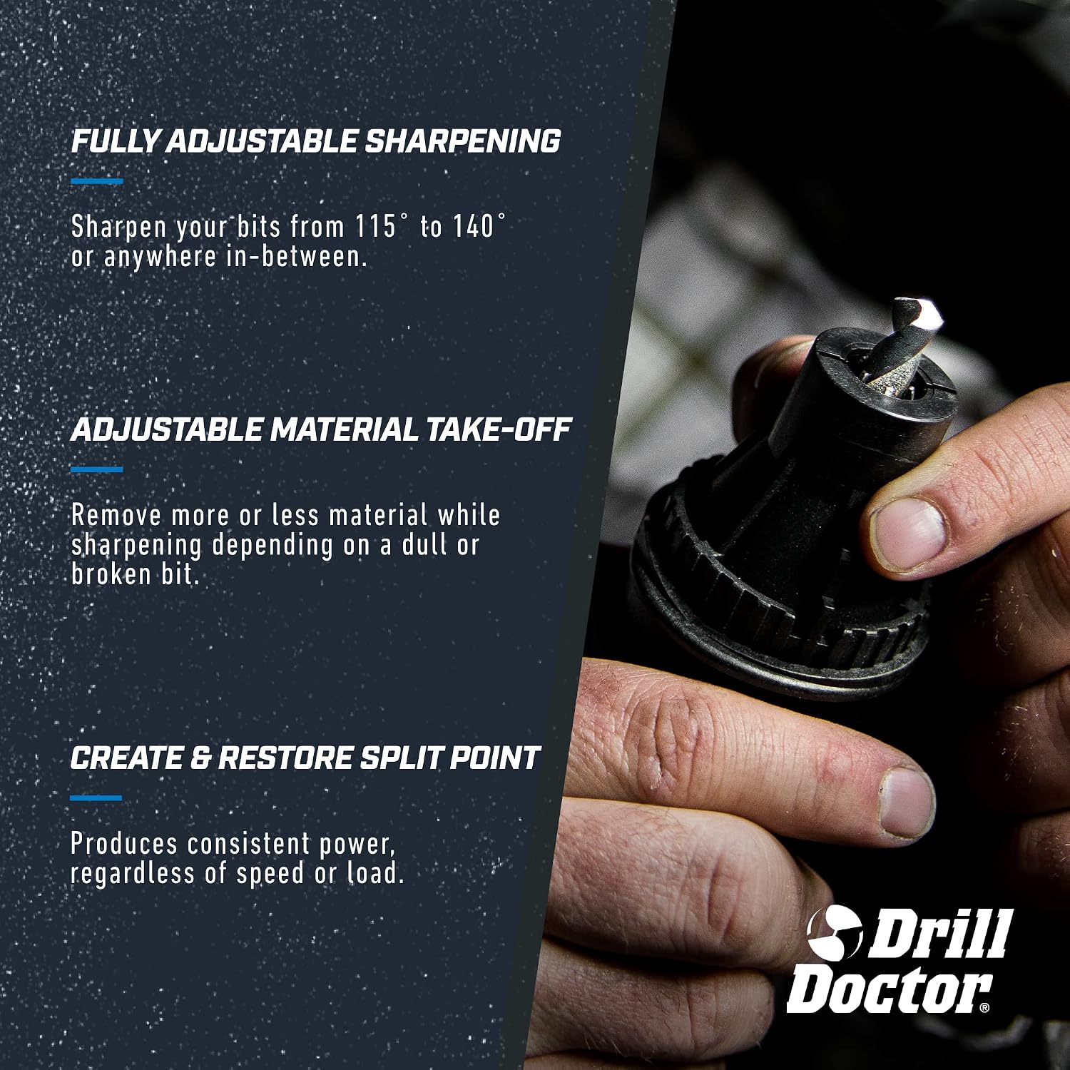 Detalle 2 de Drill Doctor 750X Drill Bit Sharpener, 3/32–3/4-Inch Capacity, Adjustable Angles