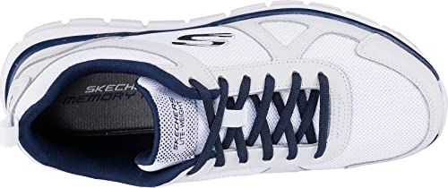 Detalle de Skechers Track Scloric Hombre White Leather Mesh Pu Navy Trim 42 EU