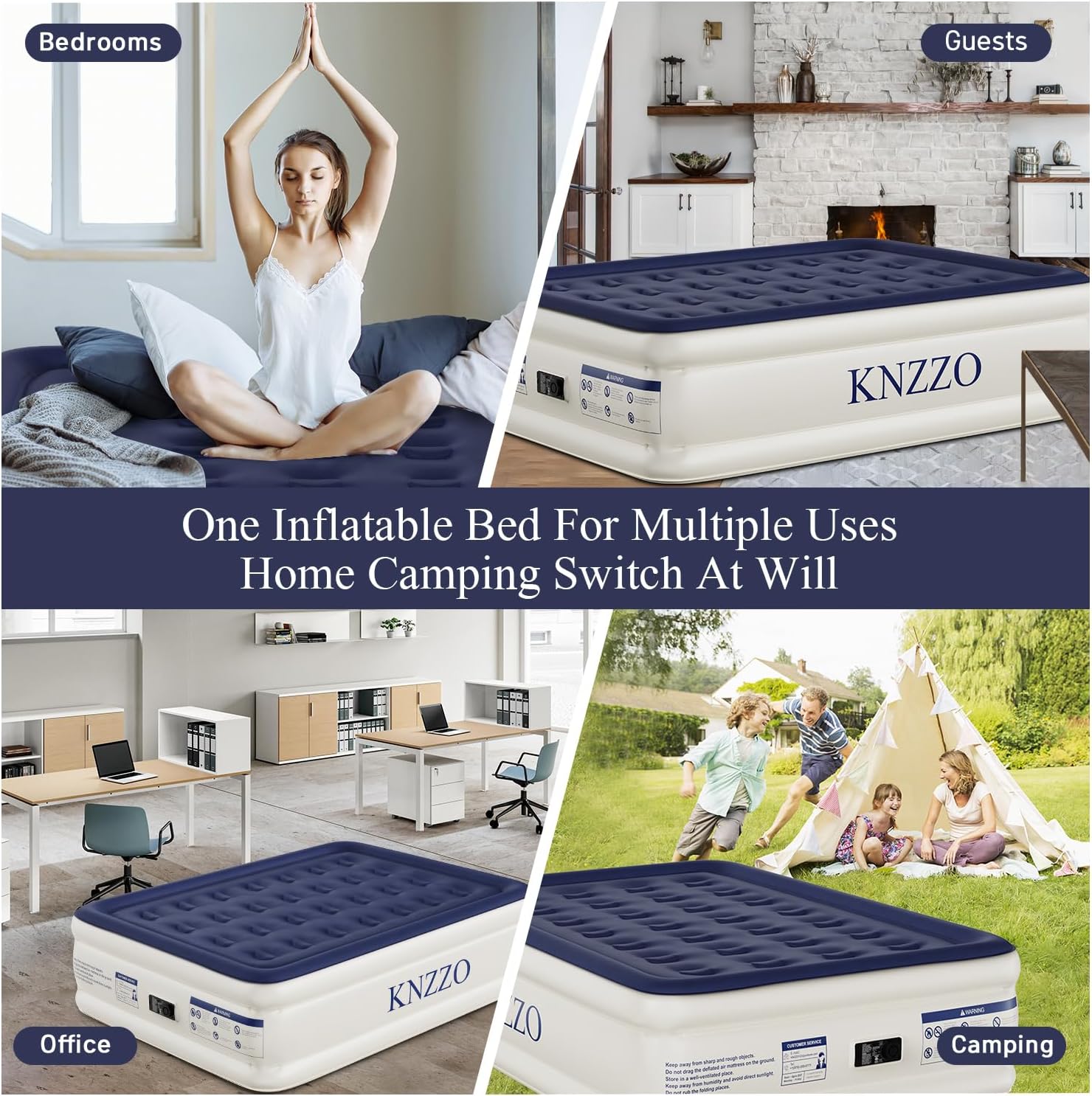 Thumbnail 5 de KNZZO Air Mattress Full with Built-in Pump