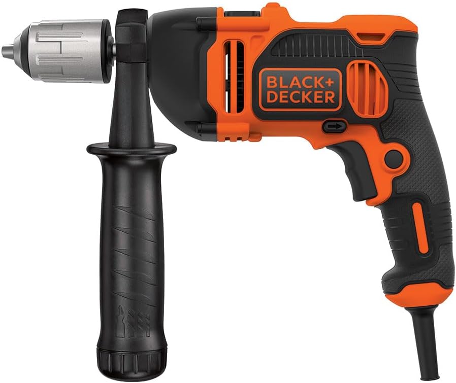 Detalle de BLACK+DECKER Trapano a Percussione a Filo Compact – Potenza 850 W, per buchi, avvitamenti e worksite domestico
