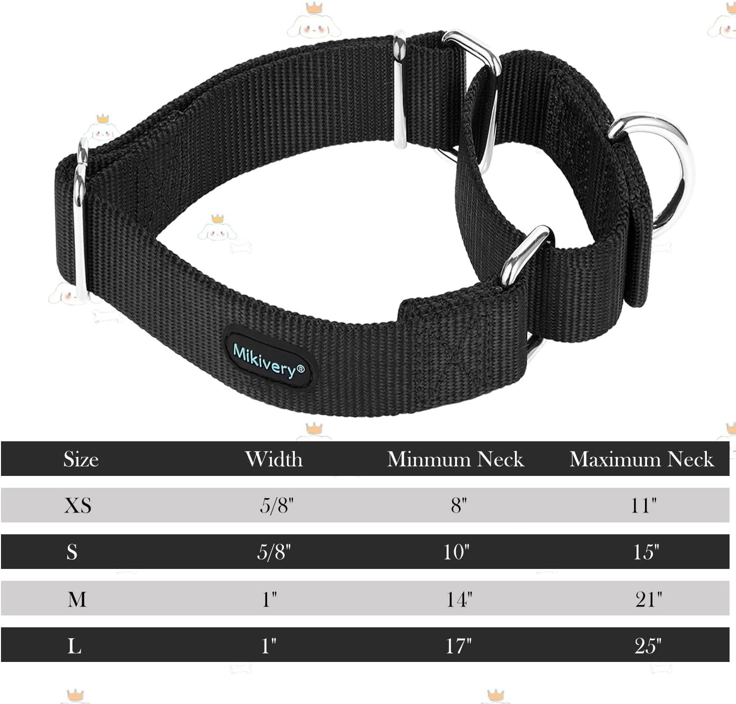 Detalle 2 de Mikivery Martingale Nylon Dog Collar for Medium and Large Dogs