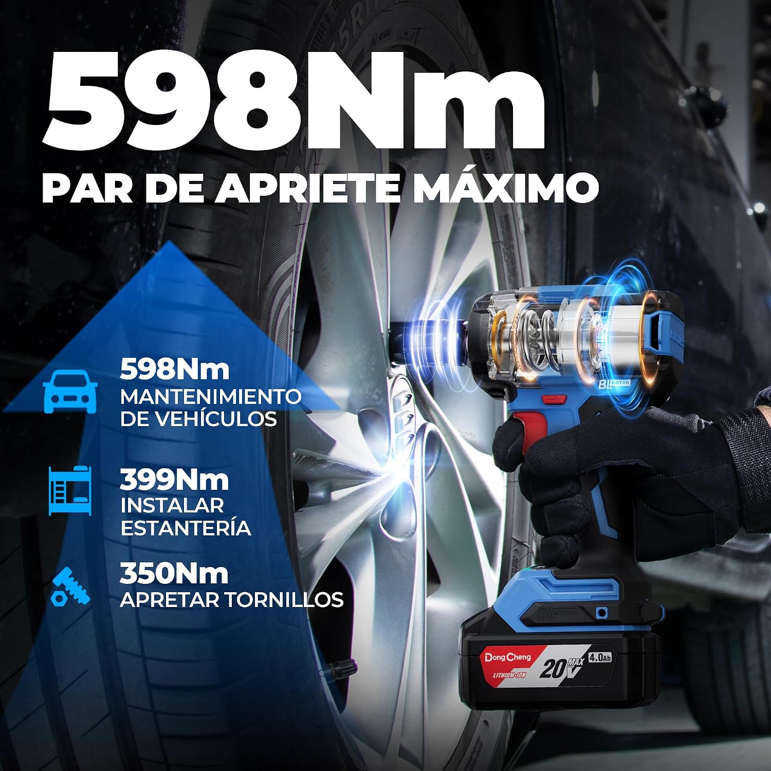 Detalle de Dong Cheng 18V llave de impacto 598