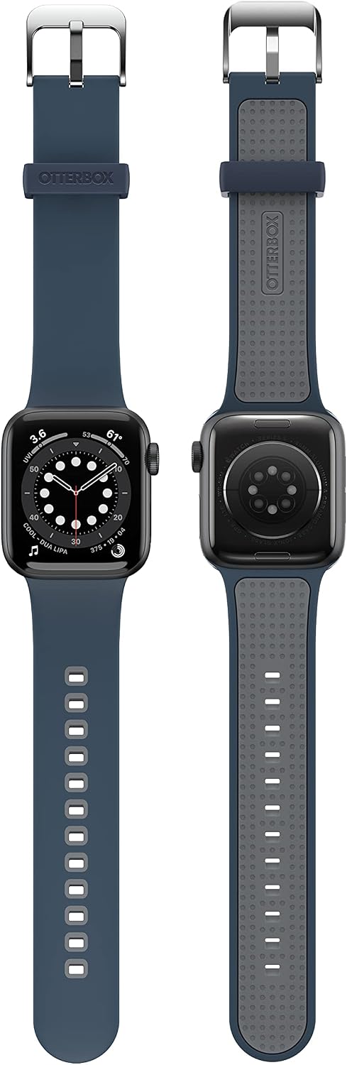 Detalle de OtterBox Bracelet de montre intelligent 42 mm en silicone noir — compatible Apple Watch (40/41/42 mm), Samsung Galaxy 4 et Fitbit Versa 3