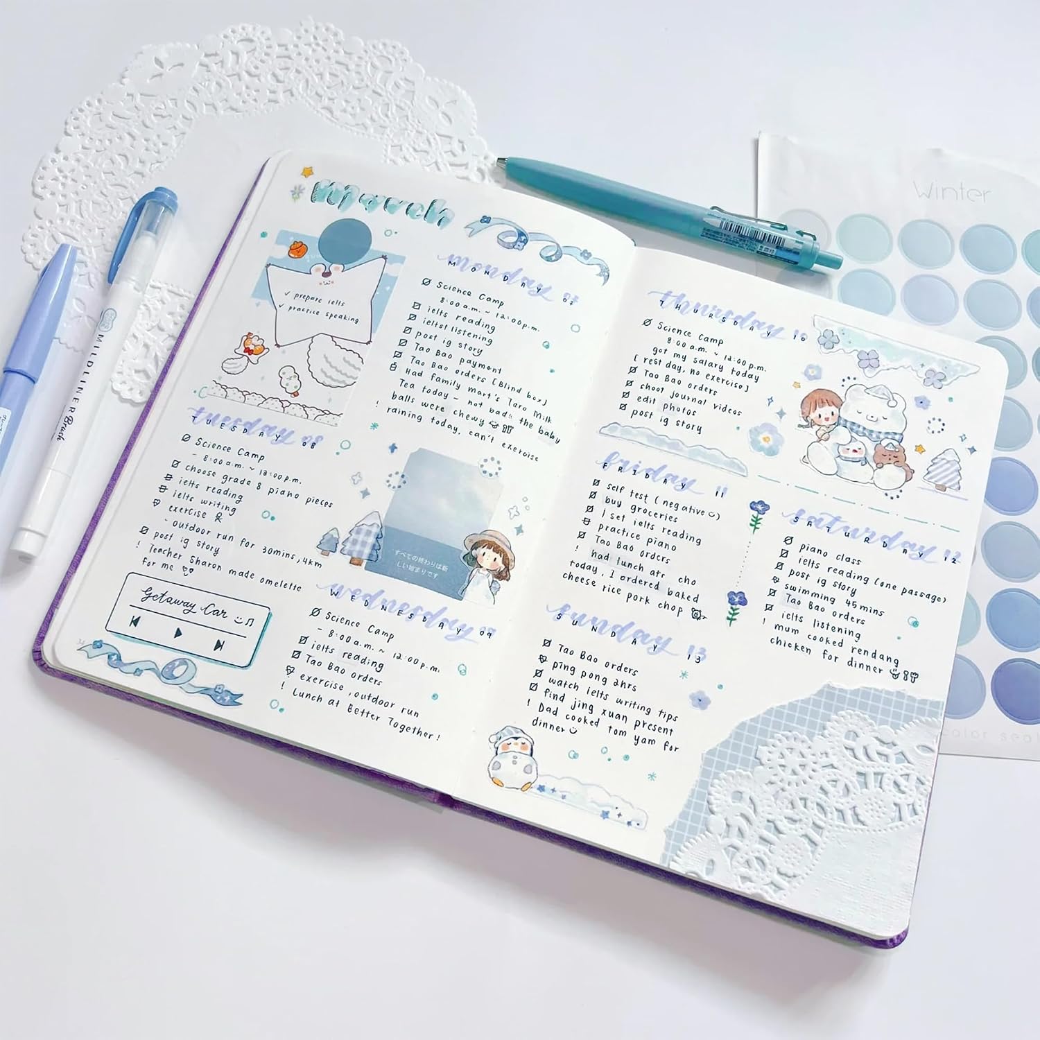 Detalle 2 de LEAGIM A5 Blank Journal Notebook, 192 Pages, 100 GSM Paper, Purple
