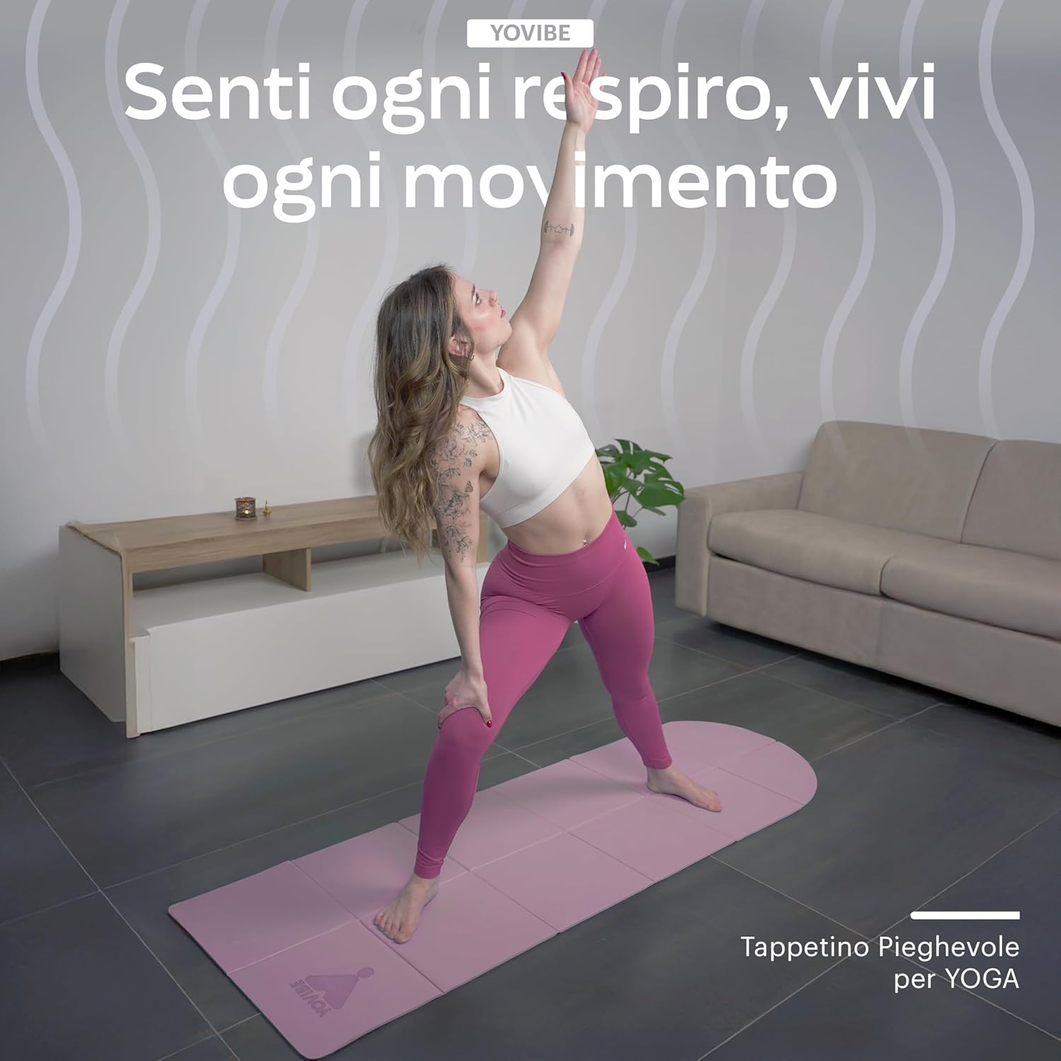 Thumbnail 1 de YoVibe Tappetino Yoga Antiscivolo Professionale 183x60 cm