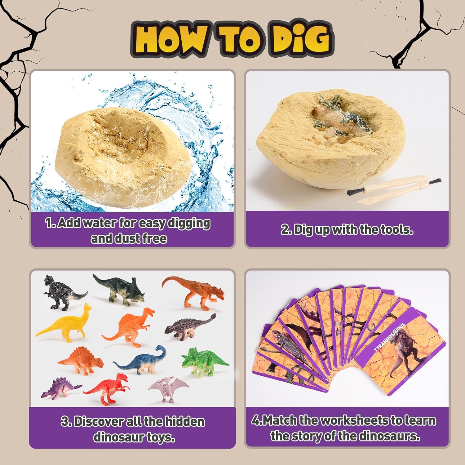 Thumbnail 2 de iKidiki Dinosauri per Bambini – Scavo di uova con schede didattiche per 3–8 anni