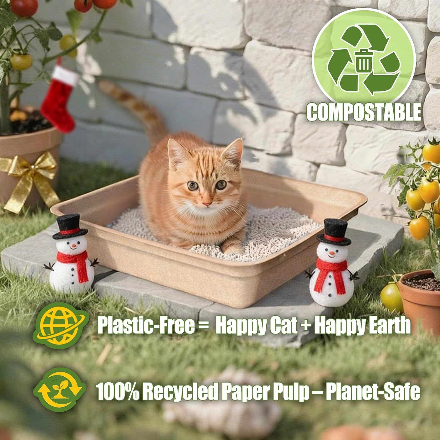 Detalle de SEMEDOYO Disposable Cat Litter Box, 6-Pack Cardboard Trays for Travel or Liners