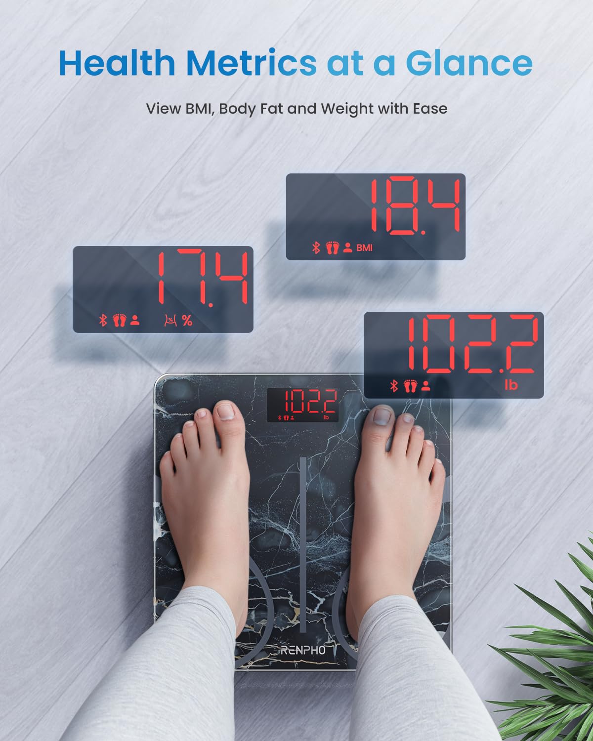 Thumbnail 1 de RENPHO Weighing Scales for Body Weight with Smart Body Fat Scale and Bluetooth App